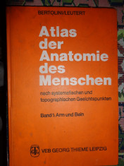 Atlas der anatomie des menschen/ vol.1 arm und bein- Rolf Bertolini,G.Leutert foto