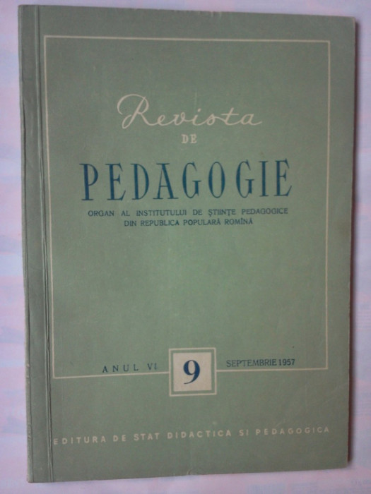 REVISTA DE PEDAGOGIE 9/1957 - SEPTEMBRIE 1957