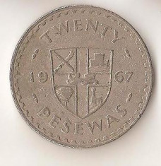 Moneda 20 pesewas 1967 - Ghana foto