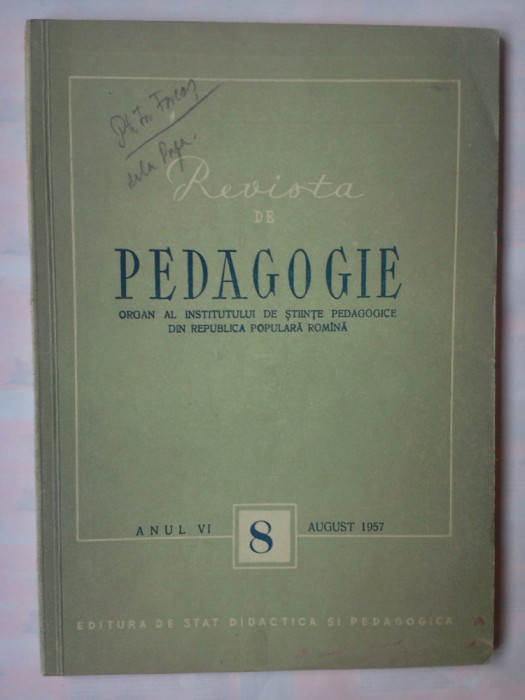 REVISTA DE PEDAGOGIE 8/1957 - AUGUST 1957