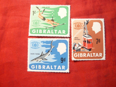 Serie -Anul International Turism 1967 Gibraltar ,3val. foto