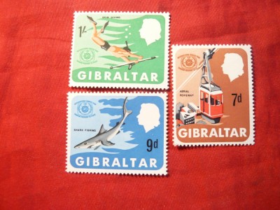 Serie -Anul International Turism 1967 Gibraltar ,3val. foto