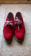 Pantofi, piele intoarsa Marca:Marelbo, culoare rosie foto