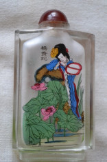 Sticluta veche anii 1940 CHINA tutun / Gheisa / Sticluta cristal (1) foto