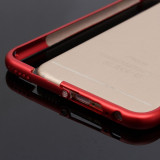 Bumper metal flexibil functie stand rosu Iphone 6 4,7&quot; + folie ecran
