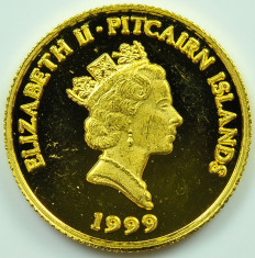 ticuzz - Insulele Pitcairn 10 $ 1999 - HMS Fly - moneda de aur foto