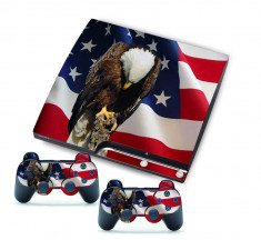 Skin Autocolant Sticker Playstation 3 PS3 Slim - American Eagle foto