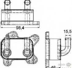 Radiator ulei ulei motor OPEL ASTRA G hatchback F48 F08 PRODUCATOR HELLA 8MO 376 780 601 foto