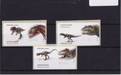 PORTUGALIA 2015 DINOZAURI ATM STAMPS foto