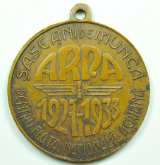 ticuzz - Medalie ARPA 1927 - 1933 6 ani de munca pentru Flota Nationala Aeriana foto