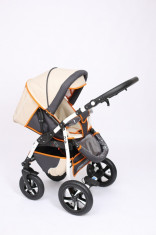 Carucior 2 in 1 Q9 Baby Merc Color 16 (Crem cu Maro inchis) Baby-Merc foto