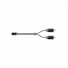 CABLU AUDIO Plus 3.5mm (M) la 2x RCA (T), 1.0m, slim, Black foto