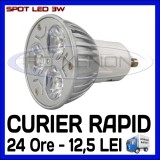 SPOT LED MR16, GU10, E14, E27 - 3W EPISTAR - ECHIVALENT 30W - ALB RECE SAU CALD, Becuri LED, Rece (4100 - 4999 K), ZDM