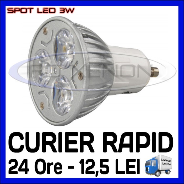 SPOT LED MR16, GU10, E14, E27 - 3W EPISTAR - ECHIVALENT 30W - ALB RECE SAU CALD