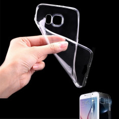 Husa soft silicon transparenta Samsung Galaxy S6 EDGE + folie protectie ecran