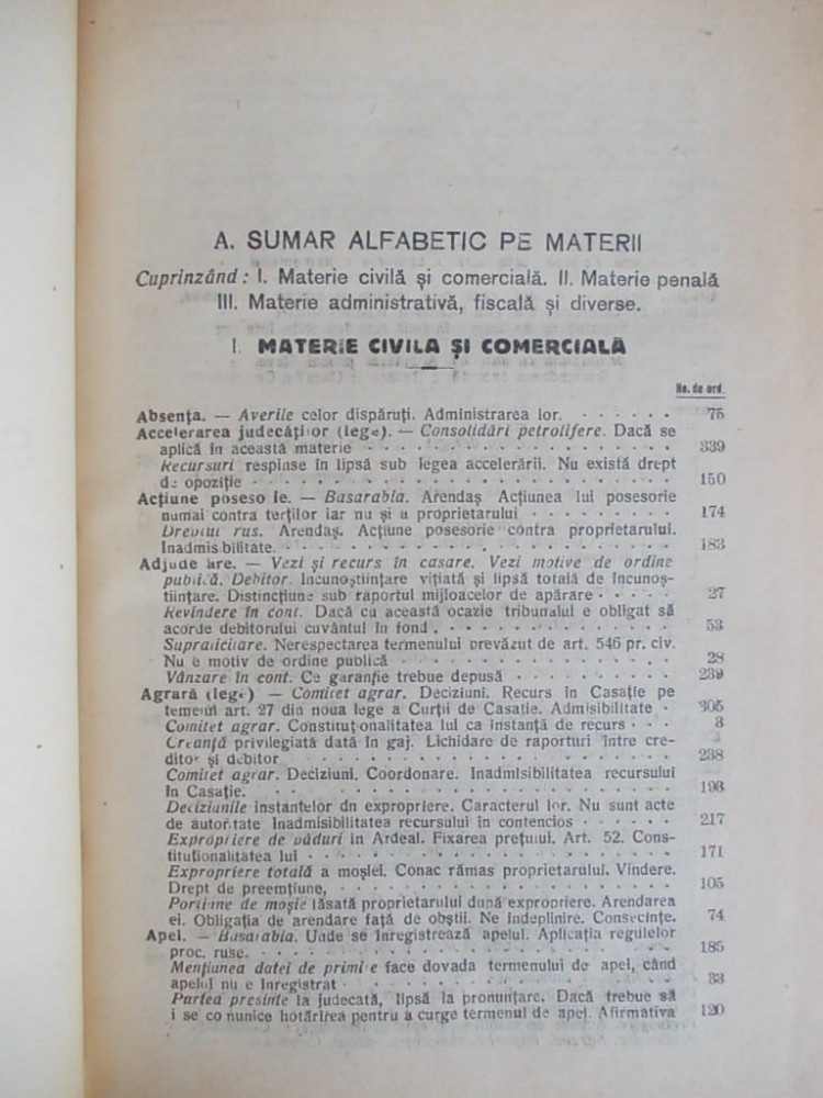 JURISPRUDENTA ROMANA A INALTEI CURTI DE CASATIE SI JUSTITIE * ANUL XIII /  1926 | Okazii.ro