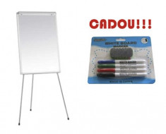 FLIPCHART MAGNETIC SMART 70x100 cm + CADOU!!! (SET 4 MARKER WHITEBOARD + BURETE) foto