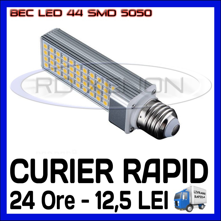 BEC LED PENTRU APLICA E27 - 44 SMD 5050 - ECHIVALENT 50W - ALB CALD - 220V, Becuri  LED, Rece (4100 - 4999 K), ZDM | Okazii.ro