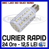 BEC LED E14, E27 - 60 SMD 5050 - ECHIVALENT 65W - ALB CALD, ALB RECE - 220V, 50 - 100, &gt; 10000, Becuri economice, ZDM