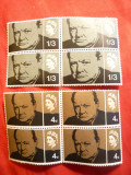 Serie- Bloc - Churchill 1965 Marea Britanie 1965 -2 val.x4