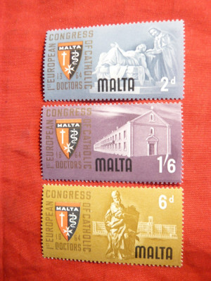 Serie Congres Catolic 1964 Malta , 3 val. foto