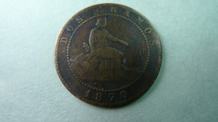 SPANIA - 2 CENTIMOS - 1870