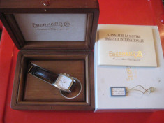 CEAS DE MANA BARBATI EBERHARDT QUADRANGOLO CHRONOGRAPH AUR &amp;amp; OTEL MECANIC foto