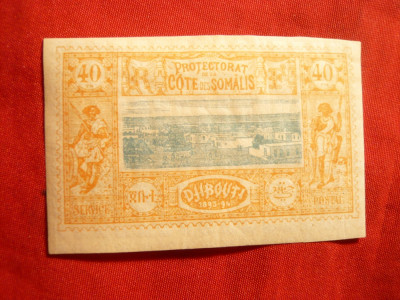 40 Centi galben si albastru1894 Djibouti ,nestampilat , cu sarniera foto