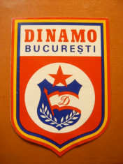 Emblema DINAMO - anii &amp;#039;80 , dim. = 10x 6,5 cm ,suport hartie foto