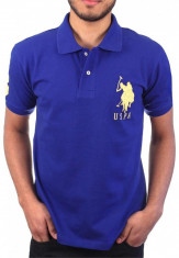 Tricou U.S. Polo Assn SOLID PIQUE - Barbati - 100% Original-Albastru/Mov/Bej/Alb foto