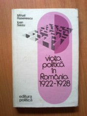b Viata Politica In Romania 1922-1928 - Mihail Rusenescu Ioan Saizu
