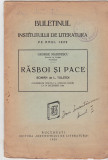 George Marinescu - Rasboi si pace - 1929 - Cu semnatura lui Dan Smantanescu