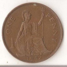 Moneda 1 penny 1947 - Marea Britanie foto