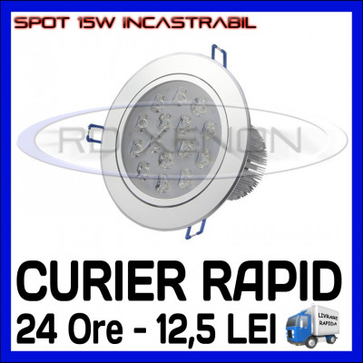 SPOT LED INCASTRABIL - 15W EPISTAR - ECHIVALENT 120W - ALB RECE SAU CALD foto