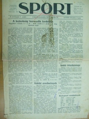 Sport Cluj Kolozsvar 1922 10 aprilie ziar sportiv limba maghiara foto