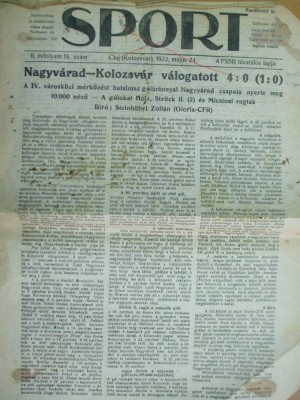 Sport Cluj Kolozsvar 1922 24 mai ziar sportiv limba maghiara foto