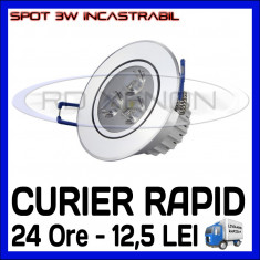 SPOT LED INCASTRABIL - 3W EPISTAR - ECHIVALENT 25W - ALB CALD foto