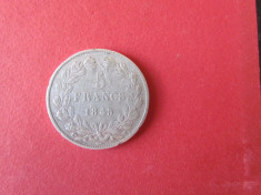 MONEDE DE ARGINT FRANTA - 5 FRANCS 1845 W - ARGINT = 25 GR foto