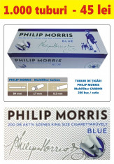 1.000 tuburi PHILIP Morris - Multiflitru Carbon / pentru umplut tigari cu tutun foto