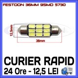 BEC AUTO LED LEDURI - SOFIT FESTOON C5W 36 mm 9 SMD 5730 CANBUS FARA EROARE, Universal