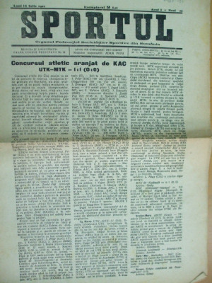 Sport Cluj Kolozsvar 1921 18 iulie ziar sportiv foto