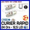 BEC AUTO LED LEDURI P21W 5W BAY15D DUBLU FILAMENT - 50W CREE STOP POZITIE FRANA, Universal