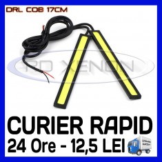 LUMINI DE ZI DRL DAYTIME RUNNING LIGHT - COB 5W - 170mm - LUMINA ALB RECE foto