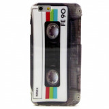 Husa retro Cassette silicon Iphone 6 4,7&quot; + folie protectie, Negru, iPhone 7/8, Apple