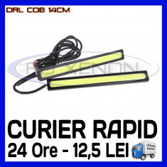 LUMINI DE ZI DRL DAYTIME RUNNING LIGHT - COB 4W - 140mm - LUMINA ALB RECE foto