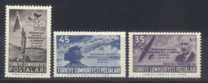 TURCIA 1954, Aviatie, MNH, serie neuzata TURCIA 1954, Aviatie, MNH, serie neuzata