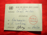 Legitimatie - ONU - Geneva -Delegatia Romaniei 1971