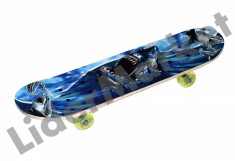 Skateboard multicolor cu roti din silicon 60 x 15 x 1.1 foto