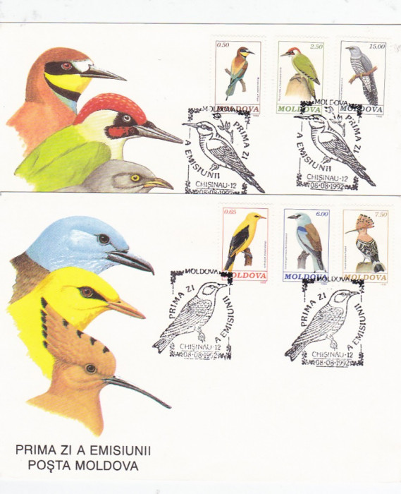 FDC pasari 1992 ,Moldova.