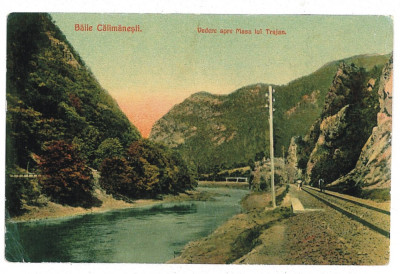 2819 - CALIMANESTI, Valcea, Railway, Table Traian - old postcard - used - 1909 foto